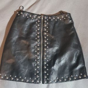 Faux leather mini skirt